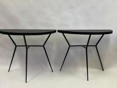 Mathieu Mat got Pair of French Midcentury Modern Perforated Metal Consoles Attr Mathieu Mategot - 4111437
