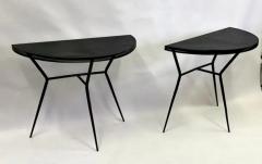 Mathieu Mat got Pair of French Midcentury Modern Perforated Metal Consoles Attr Mathieu Mategot - 4111513