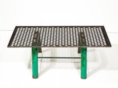 Mathieu Mat got Steel and Lacquer Perforated Metal Coffee Table France c 1950 - 4051681