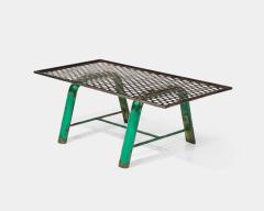 Mathieu Mat got Steel and Lacquer Perforated Metal Coffee Table France c 1950 - 4051682