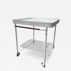 Mathieu Mat got Vintage Mathieu Mat got Perforated Metal Design Rolling Bar Cart - 4705486