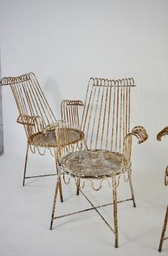 Mathieu Mat got set of four white steel armchairs Cap dAil by Mathieu Mat got ca 1950 - 3624413
