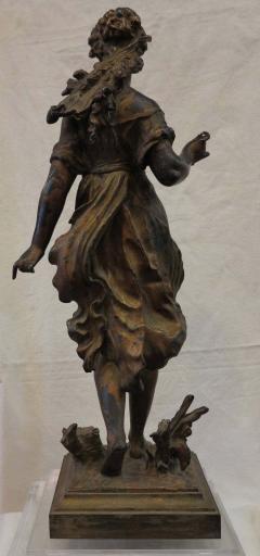 Mathurin Moreau 1880 Bronze Statue of Woman Signed Moreau - 2485266