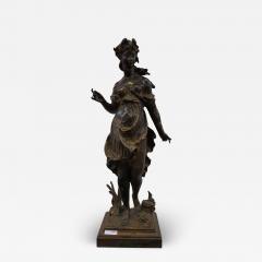 Mathurin Moreau 1880 Bronze Statue of Woman Signed Moreau - 2486980