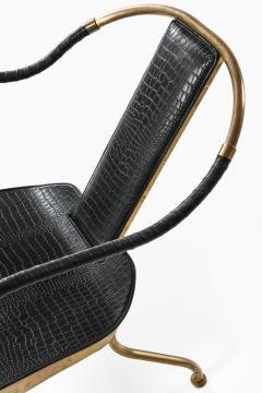 Mats Theselius Set of 2 el Rey Easy Chairs in Brass and Leather by Mats Theselius 1999 - 4549666