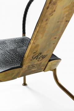 Mats Theselius Set of 2 el Rey Easy Chairs in Brass and Leather by Mats Theselius 1999 - 4549667