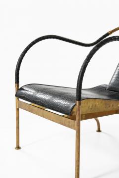 Mats Theselius Set of 2 el Rey Easy Chairs in Brass and Leather by Mats Theselius 1999 - 4549672