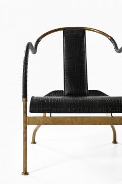 Mats Theselius Set of 2 el Rey Easy Chairs in Brass and Leather by Mats Theselius 1999 - 4549677