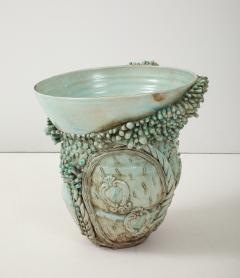 Matteo Giampaglia Sculptural Soft Green Glazed Pallini Vase by Matteo Giampaglia Italy 2023 - 4292436