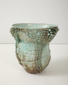 Matteo Giampaglia Sculptural Soft Green Glazed Pallini Vase by Matteo Giampaglia Italy 2023 - 4292439