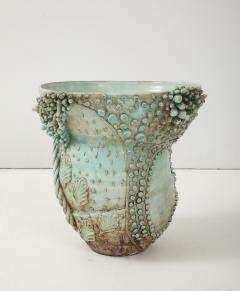Matteo Giampaglia Sculptural Soft Green Glazed Pallini Vase by Matteo Giampaglia Italy 2023 - 4292441
