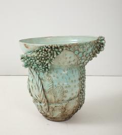 Matteo Giampaglia Sculptural Soft Green Glazed Pallini Vase by Matteo Giampaglia Italy 2023 - 4292444