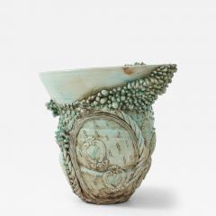 Matteo Giampaglia Sculptural Soft Green Glazed Pallini Vase by Matteo Giampaglia Italy 2023 - 4296921