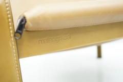 Matteo Grassi Lounge Chair by Matteo Grassi in Cognac Brown Leather Italy 1970s - 1763025