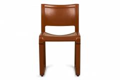 Matteo Grassi Matteo Grassi Italian Mid Century Brown Leather Wrapped Side Chairs - 2787654