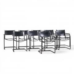 Matteo Grassi Matteo Grassi MG Mid Century Italian Leather Dining Chairs Set of 10 - 4646667