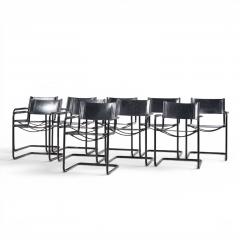 Matteo Grassi Matteo Grassi MG Mid Century Italian Leather Dining Chairs Set of 10 - 4646671