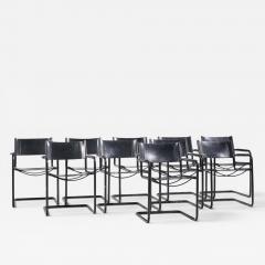 Matteo Grassi Matteo Grassi MG Mid Century Italian Leather Dining Chairs Set of 10 - 4648528