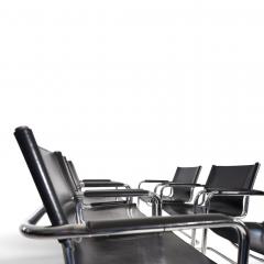 Matteo Grassi Matteo Grassi Set of 6 Visitor Chairs Leather Chrome Dining Chairs 1970 - 4790410