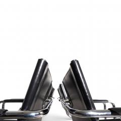 Matteo Grassi Matteo Grassi Set of 6 Visitor Chairs Leather Chrome Dining Chairs 1970 - 4790412