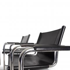 Matteo Grassi Matteo Grassi Set of 6 Visitor Chairs Leather Chrome Dining Chairs 1970 - 4790416