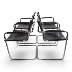 Matteo Grassi Matteo Grassi Visitor Chair Set of 4 Leather Chrome Cantilever Chairs 1970 - 4750198