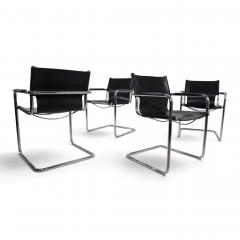 Matteo Grassi Matteo Grassi Visitor Chair Set of 4 Leather Chrome Cantilever Chairs 1970 - 4750199