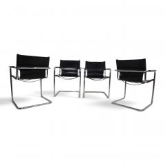 Matteo Grassi Matteo Grassi Visitor Chair Set of 4 Leather Chrome Cantilever Chairs 1970 - 4750202