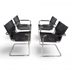 Matteo Grassi Matteo Grassi Visitor Chair Set of 4 Leather Chrome Cantilever Chairs 1970 - 4750206