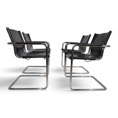 Matteo Grassi Matteo Grassi Visitor Chair Set of 4 Leather Chrome Cantilever Chairs 1970 - 4750207