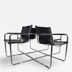 Matteo Grassi Matteo Grassi Visitor Chair Set of 4 Leather Chrome Cantilever Chairs 1970 - 4752268