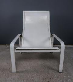 Matteo Grassi Matteo Grassi White Leather Lounge Chair Italy 1970s - 2240248