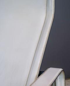 Matteo Grassi Matteo Grassi White Leather Lounge Chair Italy 1970s - 2240257