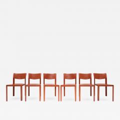 Matteo Grassi Set of Six Terracotta Leather Chairs - 264776