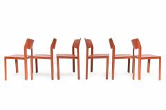 Matteo Grassi Set of Six Terracotta Leather Chairs - 264777