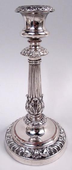 Matthew Boulton Pair of Matthew Boulton Georgian Regency Sheffield Plate Candlesticks - 4337551