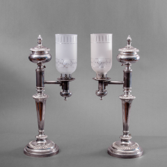 Matthew Boulton Pair of Very Rare Sheffield Plate Argand Lamps - 37640