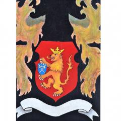 Matthew Orante Lithuania Royal Family Crest Oil on Board - 143935