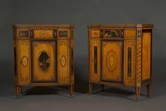 Matthijs Horrix Satinwood marquetry lacquer inset gilt bronze mounted side cabinets - 4217717