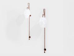 Mattia Bonetti Mattia Bonetti pair of tall patinated metal wall lights sconces 2009 - 4124712