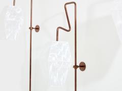 Mattia Bonetti Mattia Bonetti pair of tall patinated metal wall lights sconces 2009 - 4124714
