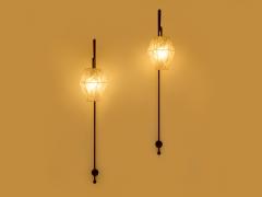 Mattia Bonetti Mattia Bonetti pair of tall patinated metal wall lights sconces 2009 - 4124718