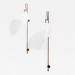 Mattia Bonetti Mattia Bonetti pair of tall patinated metal wall lights sconces 2009 - 4133066