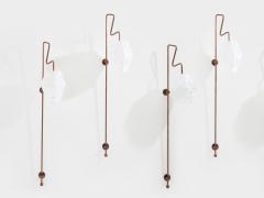 Mattia Bonetti Mattia Bonetti pair of tall patinated metal wall lights sconces 2009 - 4453894