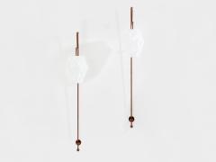 Mattia Bonetti Mattia Bonetti pair of tall patinated metal wall lights sconces 2009 - 4453896