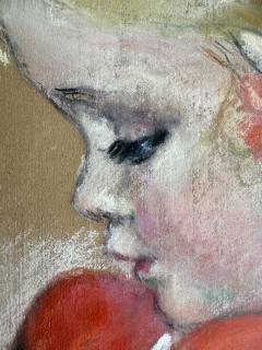 Maud Tousey Fangel Blond Child in Red Dress Reading Snow White to Elf Fairy Tale - 4253335