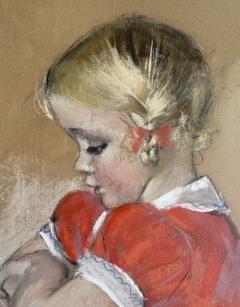 Maud Tousey Fangel Blond Child in Red Dress Reading Snow White to Elf Fairy Tale - 4253337