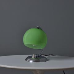 Mauri Almari 1950s Mauri Almari Chrome and Opaline Green Glass Table Lamp for Idman Oy - 4448110