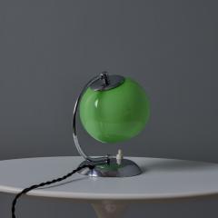 Mauri Almari 1950s Mauri Almari Chrome and Opaline Green Glass Table Lamp for Idman Oy - 4448112