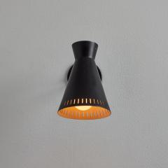 Mauri Almari 1950s Perforated Black Metal Diabolo Wall Lamp Attributed to Mauri Almari - 3589406